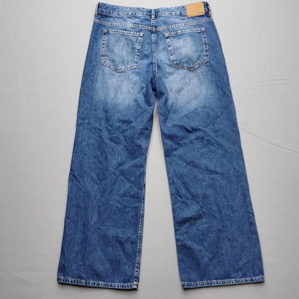 Aeropostale Aero Baggy Wide Leg Jeans Womens 8 Short Medium Wash Blue Denim - Picture 2 of 8